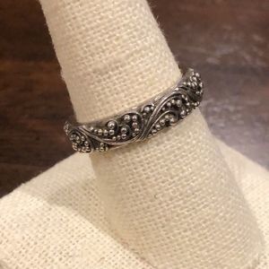 LOIS HILL Sterling Silver Granulated Ring With Oxidized Finish Size 8-1/2